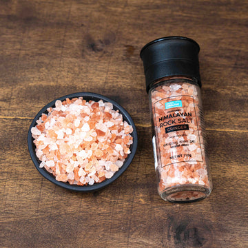 Premium Glass Salt Grinder with Himalayan Pink Salt 110g | Refillable & Ceramic Mill